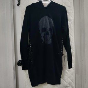 Corset sided skull Hoodie